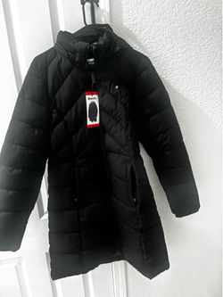 Bench woman’s puffer long jacket black new size medium