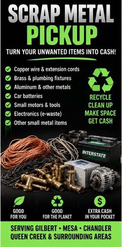 FREE Scrap Metal Pickup | Copper • Brass • Wire • Batteries