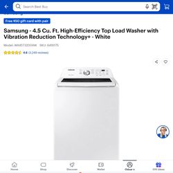 SAMSUNG WASHER AND GAS DRYER