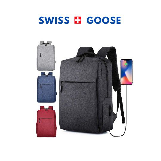 Swiss Goose Waterproof USB Backpacks
Black