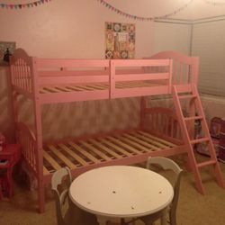 New! Twin/Twin Pink Wood Bunk bed *FREE DELIVERY*