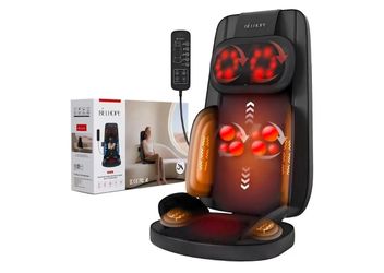 Shiatsu Neck and Back Massager with Heat, 4D Kneading Back Massager for Pain Relief Deep Tissue, Comfortable Back Massage for Chair, Massage Mat for H