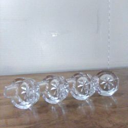 Vintage Clear Glass Open Salt Cellar Dip Dishes Set of 4