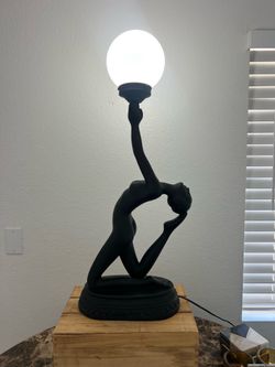 vintage Art Deco revival nude woman table lamp,