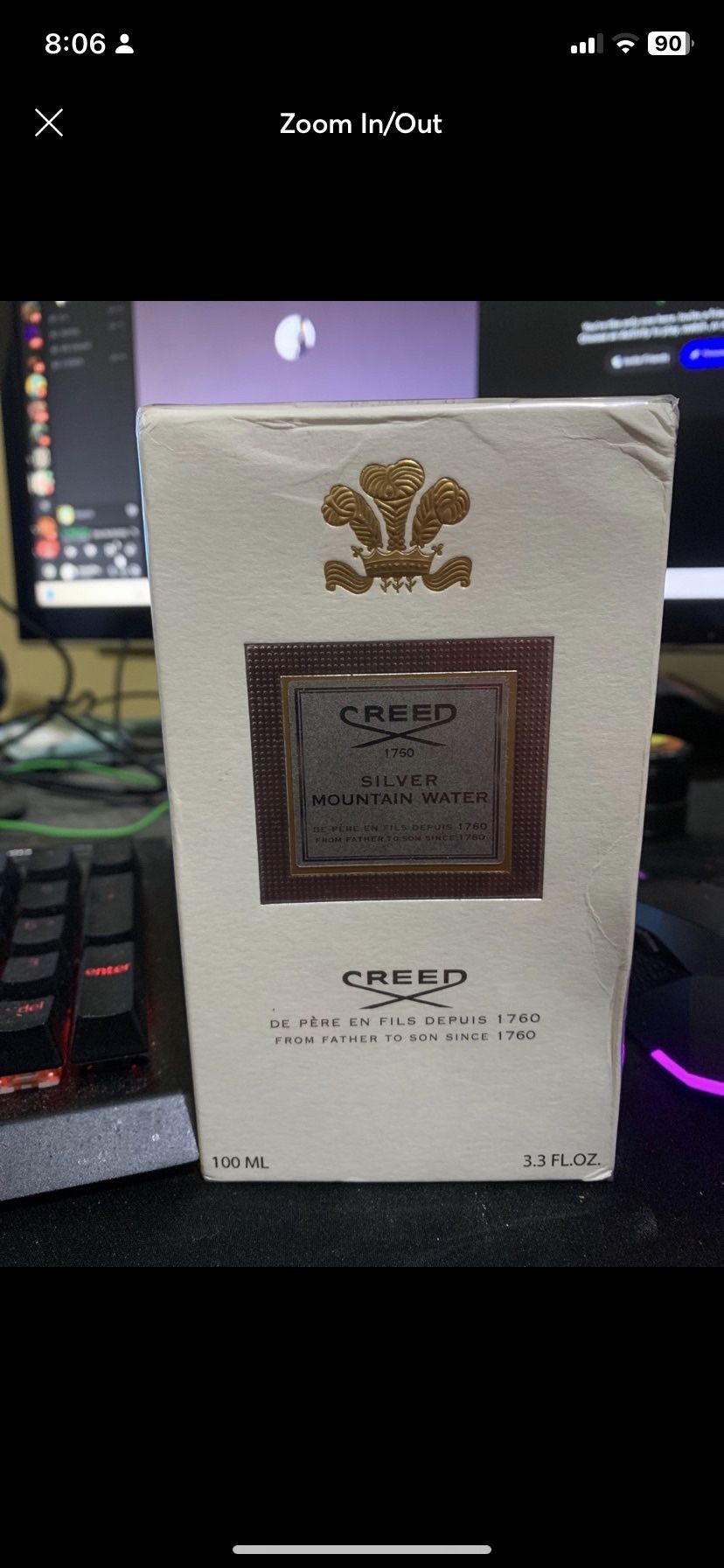 BRAND NEW AUTHENTIC CREED SILVER MOUNTAIN WATER 100ML