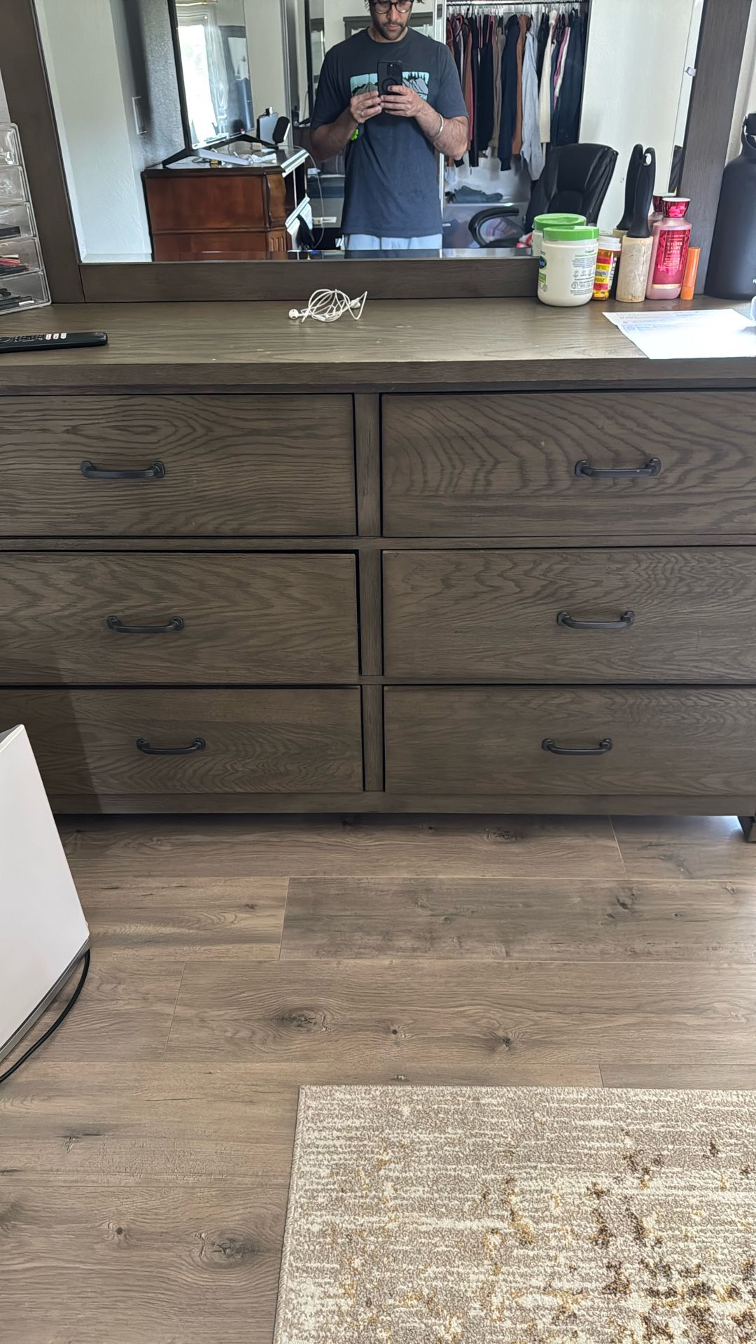 Wood Dresser With Mirror