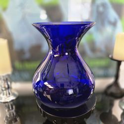 Large Cobalt Blue Glass Vase 