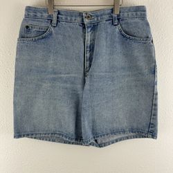 ST. JOHNS BAY Vintage 90s Light Wash Denim Retro High Rise Bermuda Mom Shorts