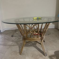 Rattan Glass table