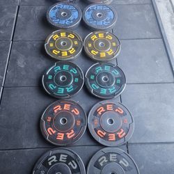 Rep bumper plates set 395lbs