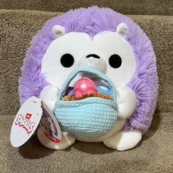 Snackles 8" Hedgehog Basket of eggs Stuffed Animal Easter plush