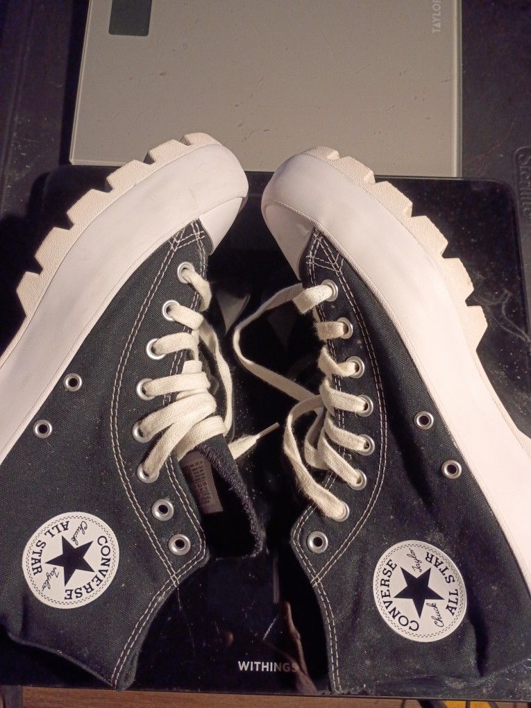 WOMEN'S  CONVERSE CHUCK TAYLOR ALL STAR LUGGED HIGH TOP SNEAKERS BLACK SIZE 9.5