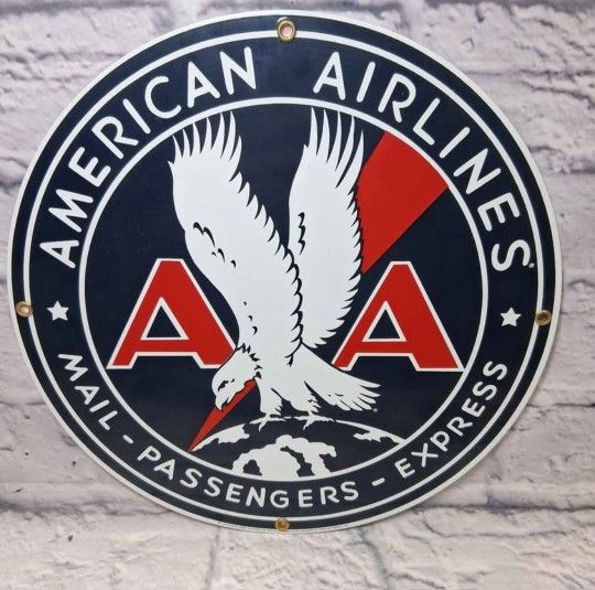 AMERICAN AIRLINES PORCELAIN SIGN