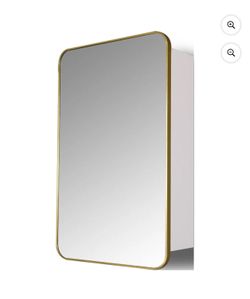 Better Homes & Gardens Brushed Golden Aluminum Frame Wall Mount Mirror Medicine Cabinet