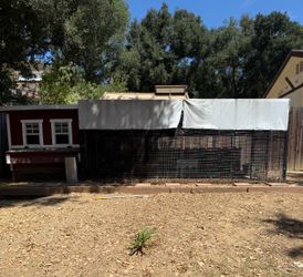 Large OverEZ Chicken Coop with 15-foot enclosed chicken run .