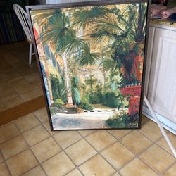 Beautiful 42” X 32” Framed Painted Canvas Artwork For The Wall.