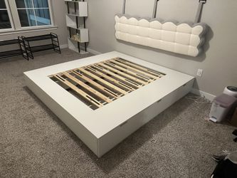 IKEA King Size Platform Nordli Bed with Storage
