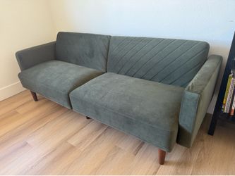 Small green velvet sofa /bed