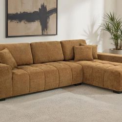 🪅 Octavia Upholstered Sectional Chaise Sofa Amber, New in the Box.