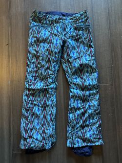 Burton M Blue Tie Dye Ikat Women’s Snowboard Pants RARE Pink Black Pattern fit s Da Nang style 