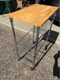 Rolling kitchen rack w/cutting board