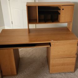 Desk with storage  and shelving 