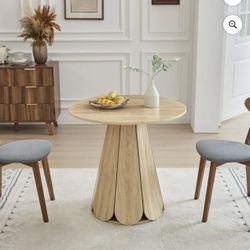 Small Round Dining Table, Farmhouse Fluted Kitchen Table