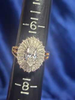 Gold Cocktail Ring with Marquise Center Stone
