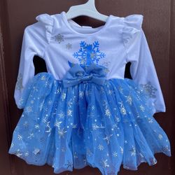 Baby Girl 1st Birthday Snowflake Christmas Outfit 6-9 Months 