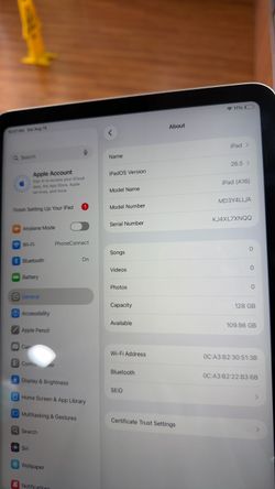 iPad A16 128GB WiFi silver
