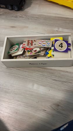 Melissa & Doug Self-Correcting Wooden Number Puzzles with Storage Box (40 Pcs)