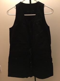 Black color sleeveless shirt dress. Denim fabric. New