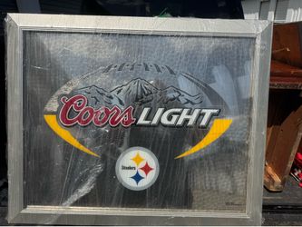 Pittsburgh Steelers Coors Light mirror . See pictures For Dimensions