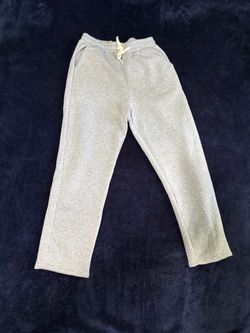 Grey Comfortable Uncuffed Sweatpants
