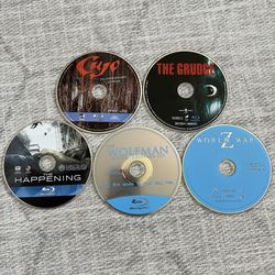 Cujo, The Grudge, The Happening, The Wolfman & World War Z Horror Blu-Ray Movies