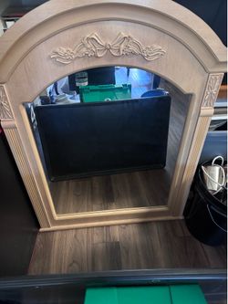 Vintage Carved Solid Oak Arched Dresser Mirror - Great Condition