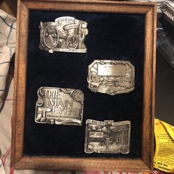 4 Vintages Frame Belts Buckles 125$