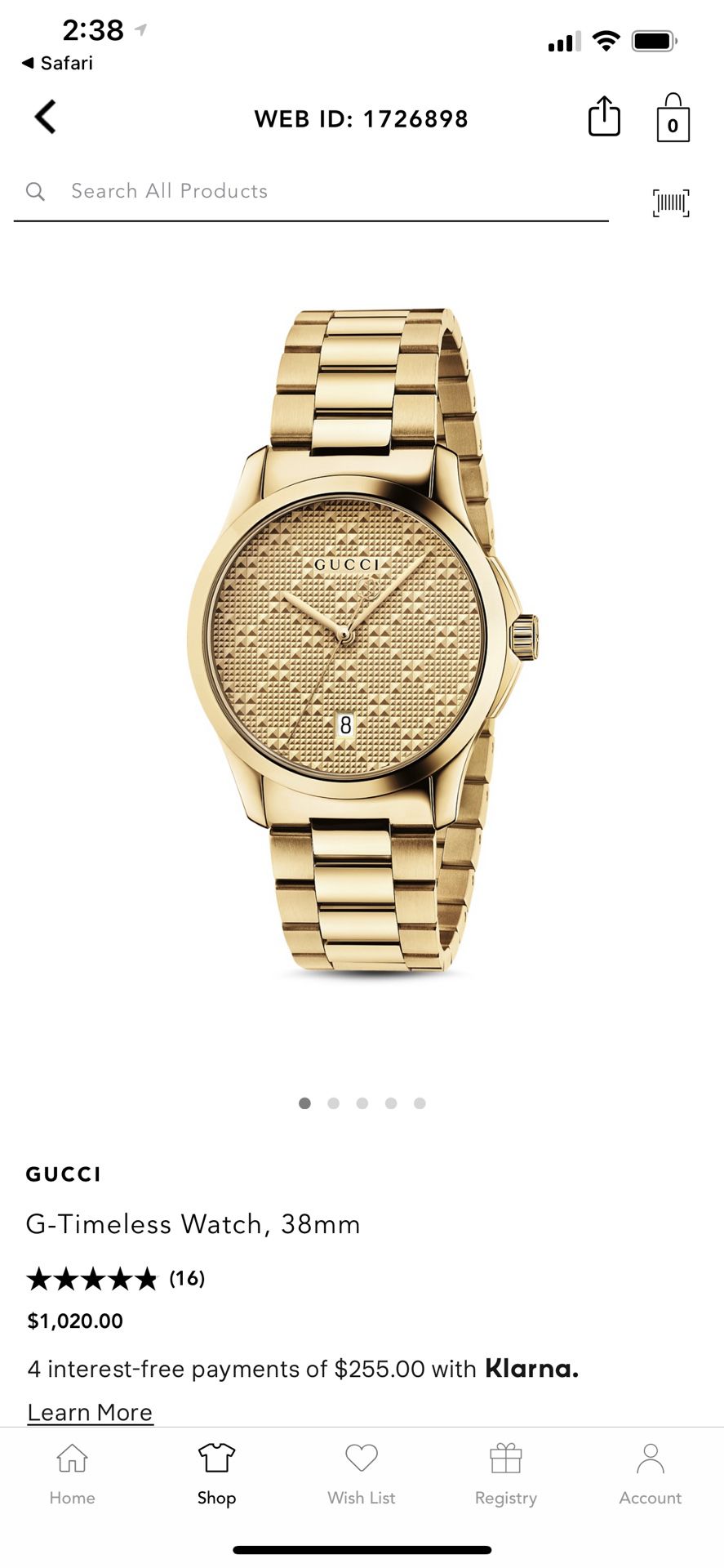 Gucci G Timeless Watch, 38mm