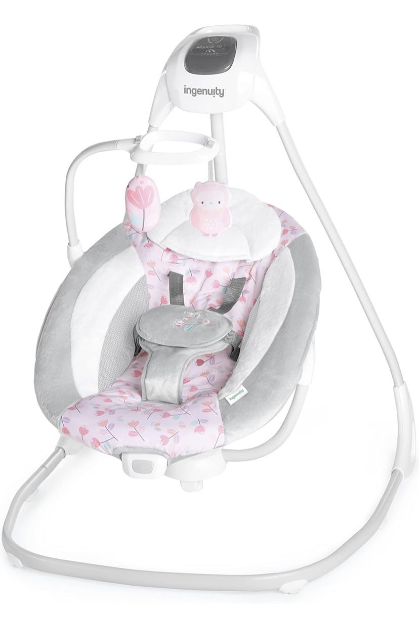 Ingenuity SimpleComfort Lightweight Compact 6-Speed Multi-Direction Baby Swing, Vibrations & Nature Sounds