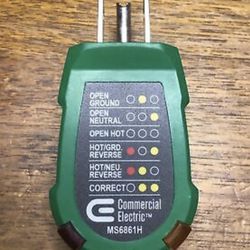 Commercial Electric Outlet Tester 125VAC CAT II MS6861H