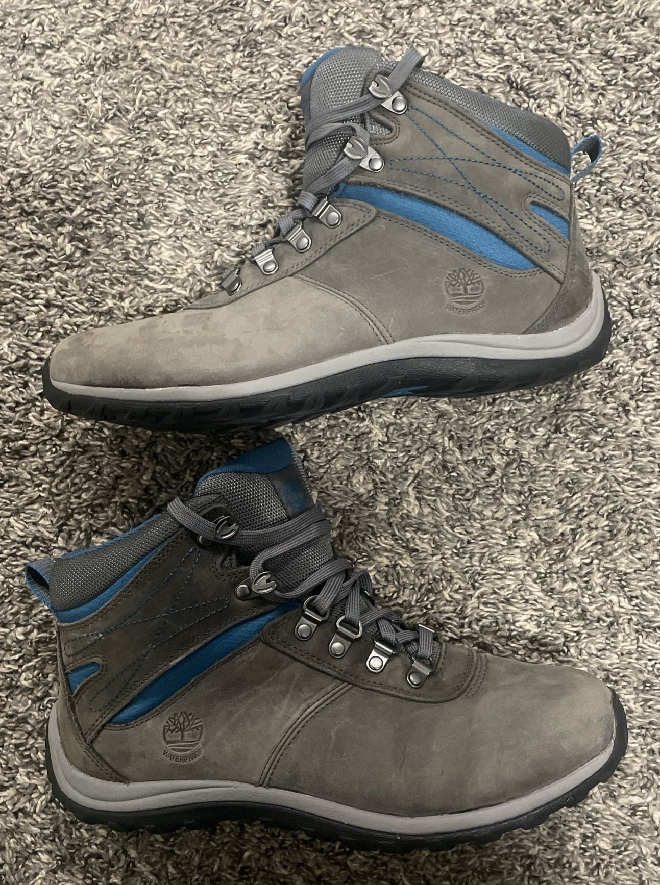 Timberland Size 10 Women Norwood Waterproof Mid Hiker Boots Grey Full Grain A2J1