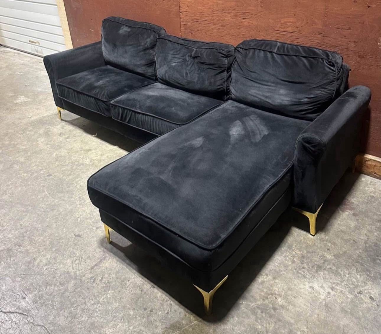 Black Velvet Sectional