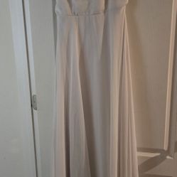 Beautiful White Long Satin Dress