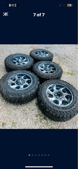 Complete set of 5 Yokohama Geolandar M/T G003 mud-terrain Jeep tires