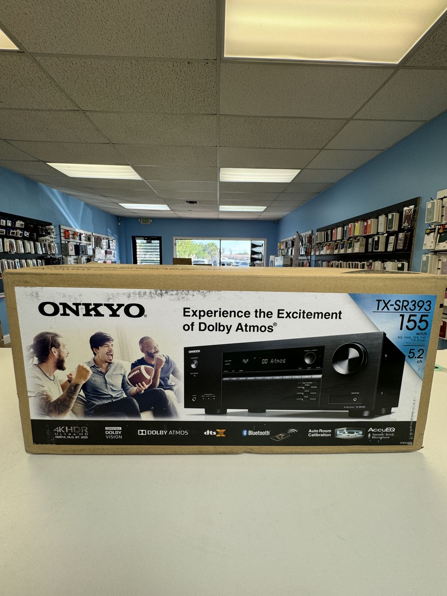 Onkyo 5.2-Channel AV Receiver 4K 60p HDR Dolby Atmos Black TX-SR393