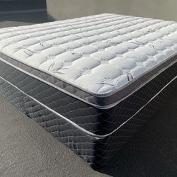 Queen Bamboo Orthopedic Pillow top Mattress And Boxspring!