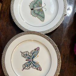 2 Royal Gallery Butterfly Plates