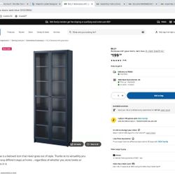 Brand New IKEA BILLY Bookcase w/ Glass Doors – $100 (Firm)