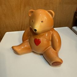 Cute Bear with heart piggy bank paperweight