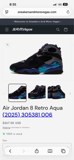 **Great Condition** Air Jordan 8 Retro Aqua